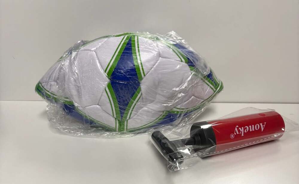 Aoneky Soccer Ball with Pump White Blue Green